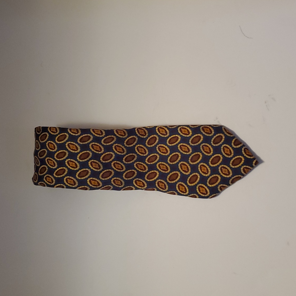 Burberry Brown Geometric Men's All Silk Neck Tie Made in France
